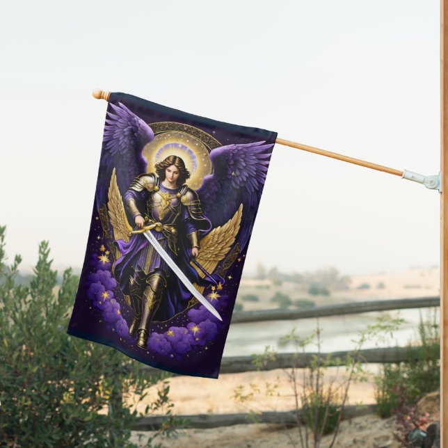 St Michael the Archangel Roman Catholic House Flag (Insitu (Back))