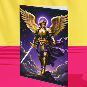 St Michael The Archangel Roman Catholic Prayer  Holiday Card