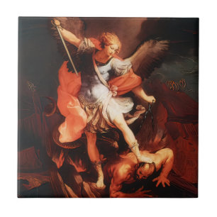 St Michael The Archangel Saint Angel Red Reni Ceramic Tile