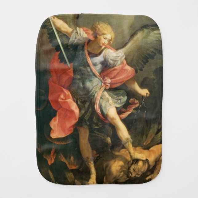 St. Michael the Archangel San Miguel Arcangel Baby Burp Cloth (Front)