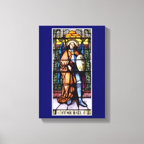 St Michael The Archangel Stained Glass Window Canvas Print