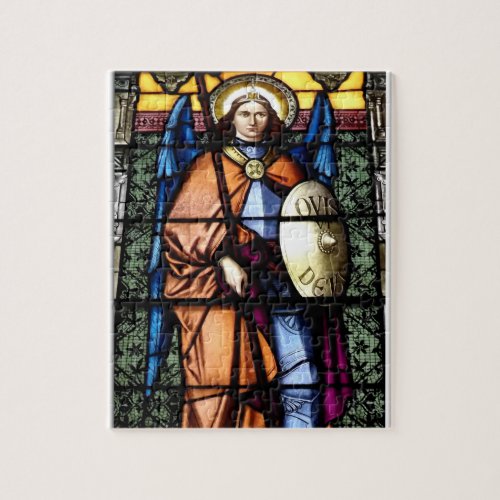 St Michael The Archangel Stained Glass Window Jigsaw Puzzle