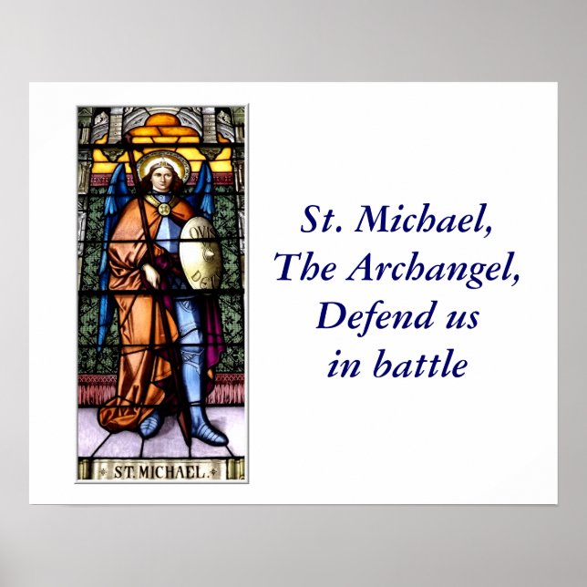 St. Michael The Archangel Stained Glass Window Poster (Front)