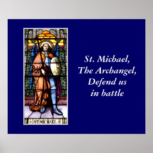 St Michael The Archangel Stained Glass Window Poster