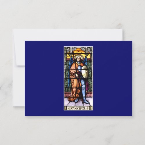St Michael The Archangel Stained Glass Window RSVP Card