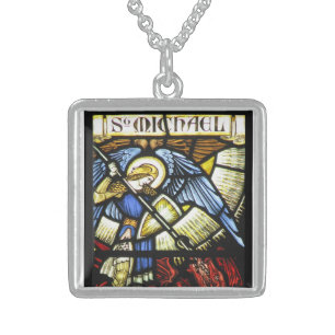 ST MICHAEL THE ARCHANGEL STERLING SILVER NECKLACE