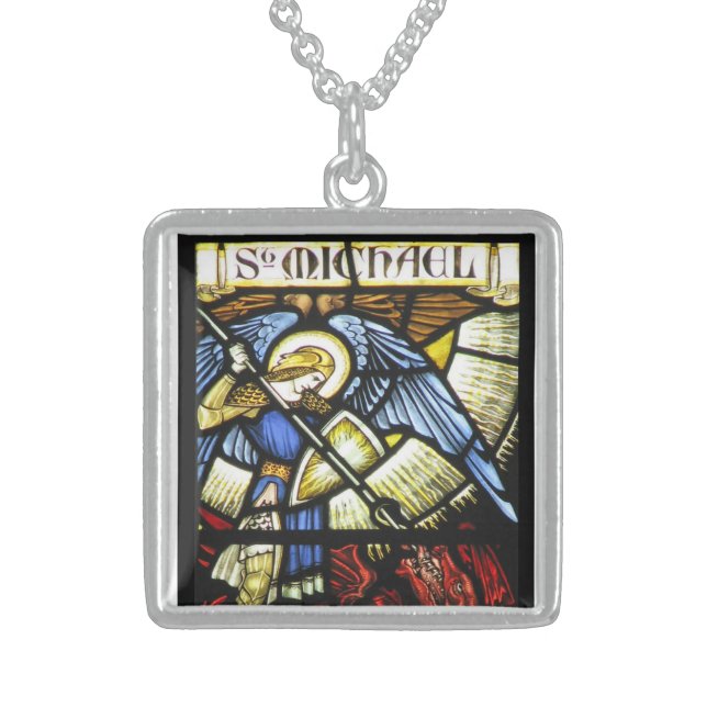 ST MICHAEL THE ARCHANGEL STERLING SILVER NECKLACE (Front)