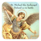 St. Michael the Archangel Sword Armour Square Sticker | Zazzle