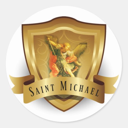 St Michael the Archangel Sword Devil Classic Round Sticker