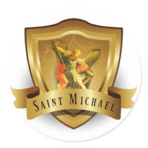St. Michael the Archangel Sword Devil Classic Round Sticker