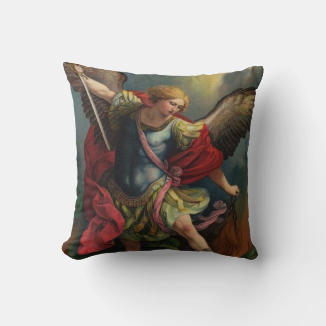 St. Michael the Archangel Throw Pillow (Front)