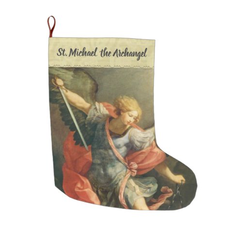 St Michael the Archangel Traditional Catholic Large Christmas Stocking