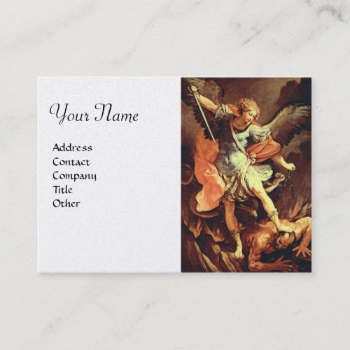 St Michael the Archangel White Business Card