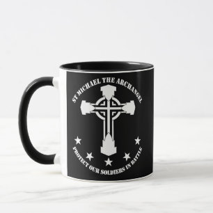 St Michael The Archangel - White Stencil Mug