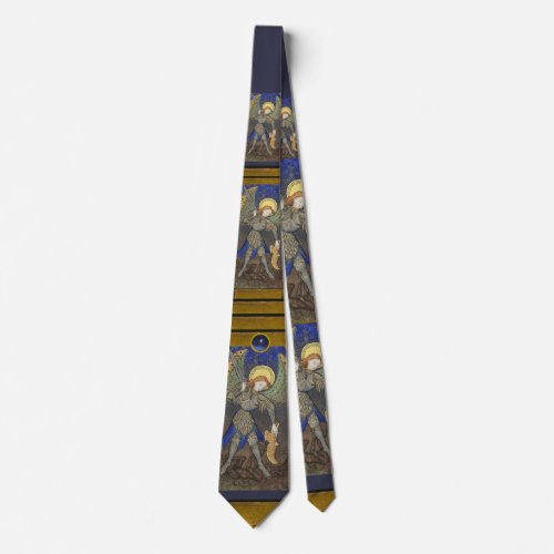St Michael the Archangel with Devil Blue Topaz Tie