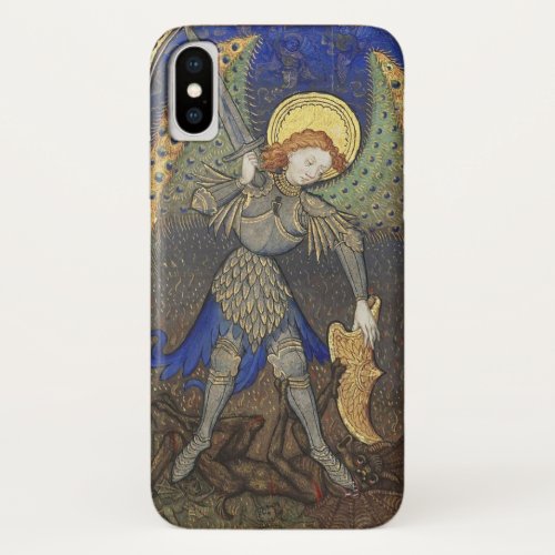 St Michael the Archangel with Devil iPhone X Case