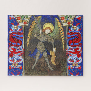 St. Michael the Archangel with Devil , Red Dragon Jigsaw Puzzle