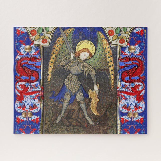 St. Michael the Archangel with Devil , Red Dragon Jigsaw Puzzle (Horizontal)