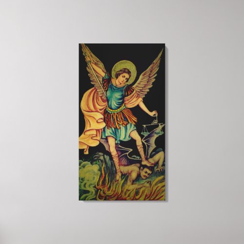 St Michael The Archangel Wrapped Canvas Print