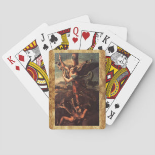 ST. MICHAEL VANGUISHING SATAN Raphaello Sanzio Poker Cards