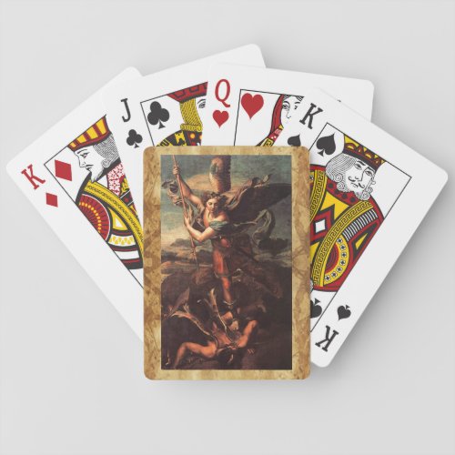 ST MICHAEL VANGUISHING SATAN Raphaello Sanzio Poker Cards