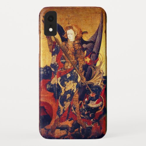 St Michael Vanquishing Devil as Medieval Knight iPhone XR Case