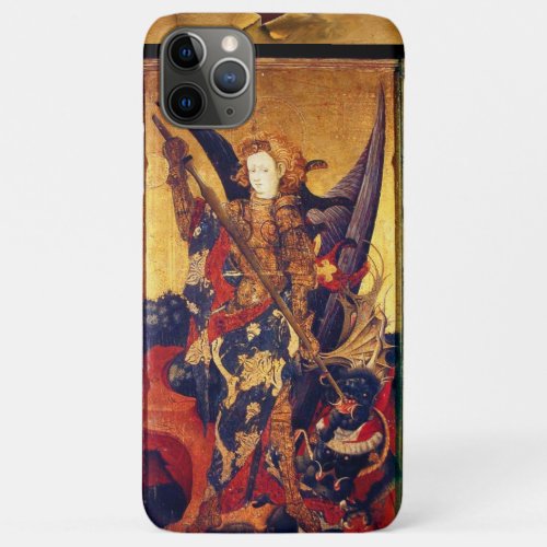 St Michael Vanquishing Devil as Medieval Knight iPhone 11 Pro Max Case