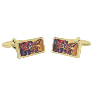 St Michael Vanquishing Devil as Medieval Knight Cufflinks