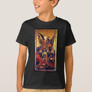 St. Michael Vanquishing Devil as Medieval Knight T-Shirt