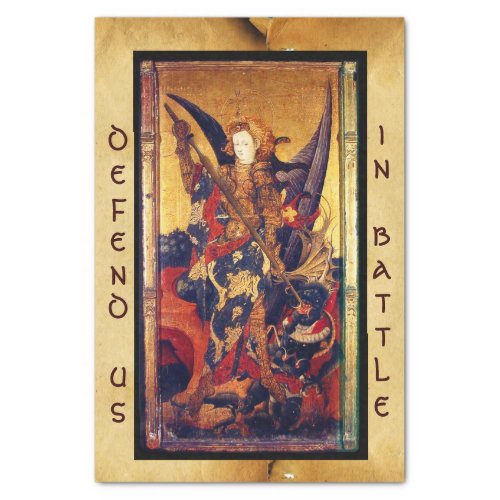 St Michael Vanquishing Devil as Medieval Knight  Tissue Paper