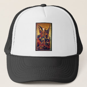 St. Michael Vanquishing Devil as Medieval Knight Trucker Hat