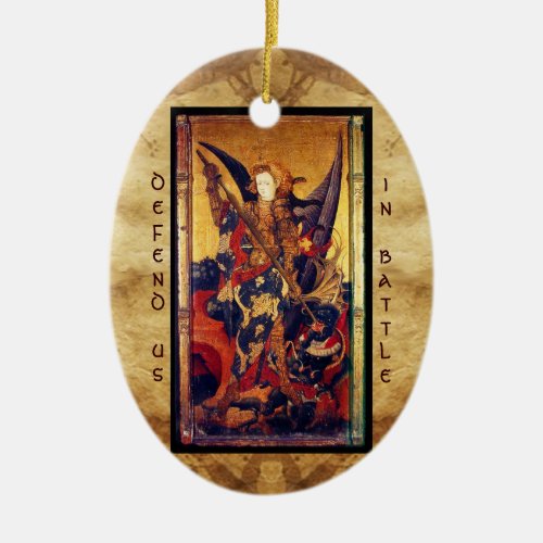 St Michael Vanquishing Devil Prayer Ceramic Ornament