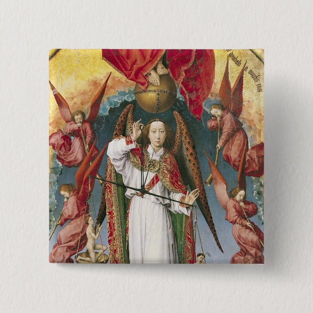 St. Michael Weighing the Souls Pinback Button (Front)
