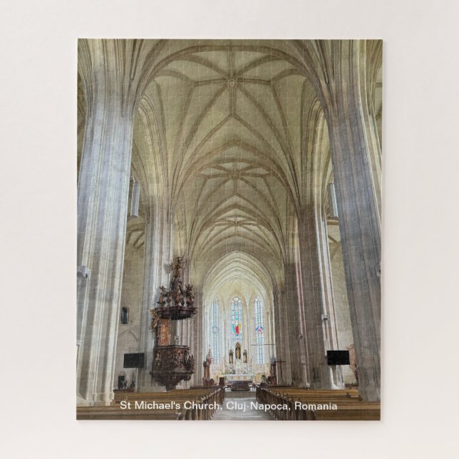 St Michael's Church, Cluj-Napoca, Romania, on a Jigsaw Puzzle (Vertical)