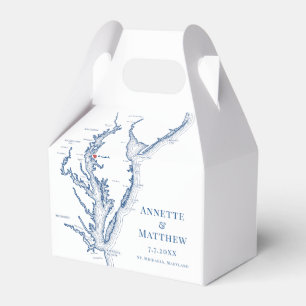 St. Michaels Maryland Map Wedding Favor Boxes