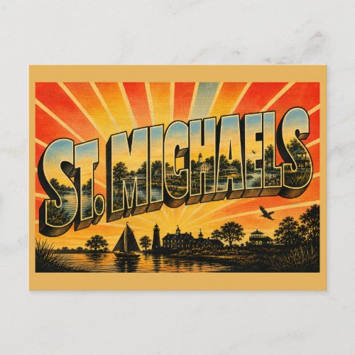 St Michaels Maryland Miles River Gardens Art Postcard