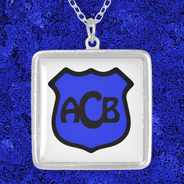 St. Michael's Shield with Monogram Silver Plated Necklace (Creator Uploaded)