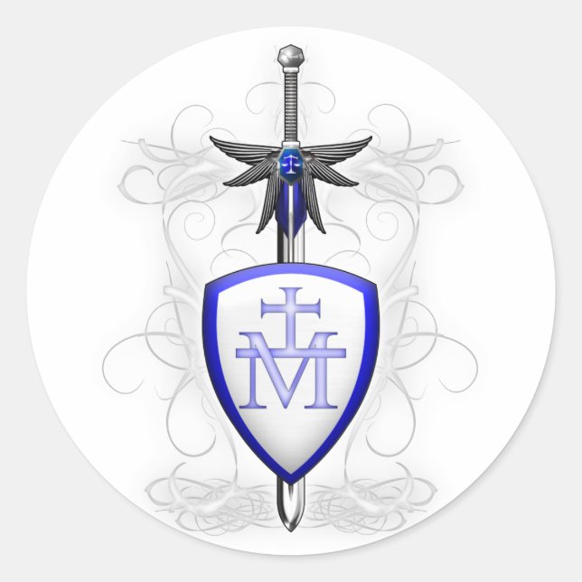 St. Michaels Sword Classic Round Sticker (Front)
