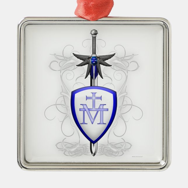 St. Michael's Sword Metal Ornament (Front)