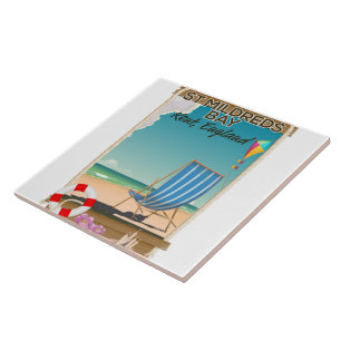 St Mildreds Bay Kent England travel poster Ceramic Tile