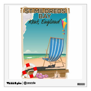 St Mildreds Bay Kent England travel poster Wall Sticker