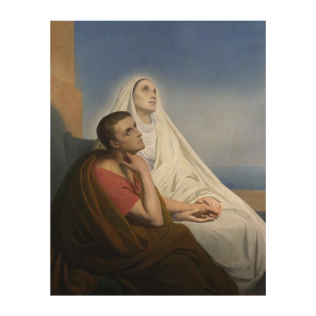 St. Monica and St.Augustine of Hippo Wood Wall Decor (Front)