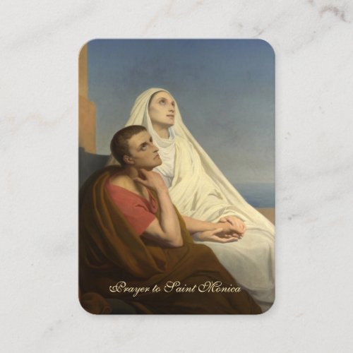 St Monica Augustine Catholic Prayer Card