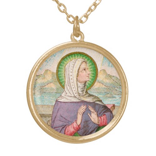 St Monica of Tagaste SAU 047 detail Gold Plated Necklace