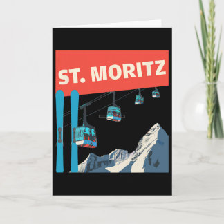 St. Moritz Skiing - Retro St. Moritz Ski Card