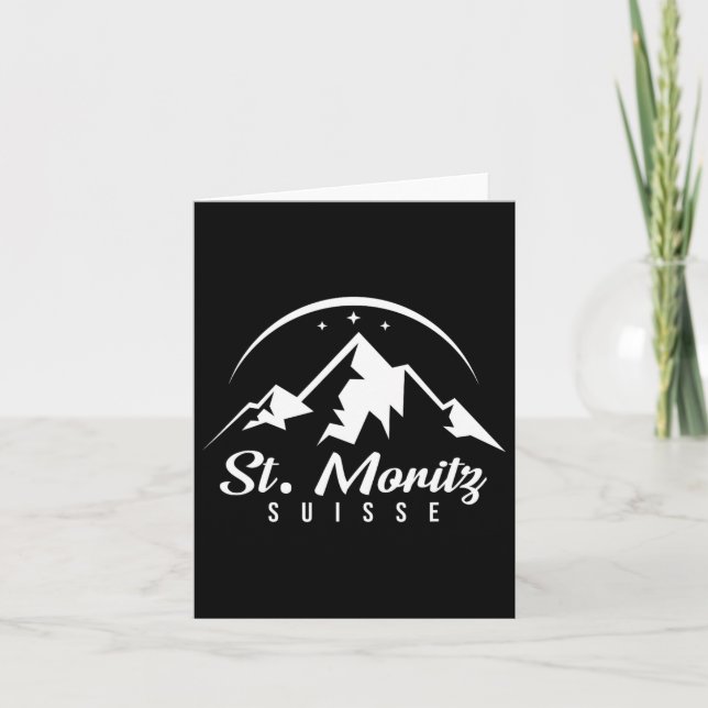 St. Moritz Switzerland Ski Resort Skiing Snowboard Card (Front)