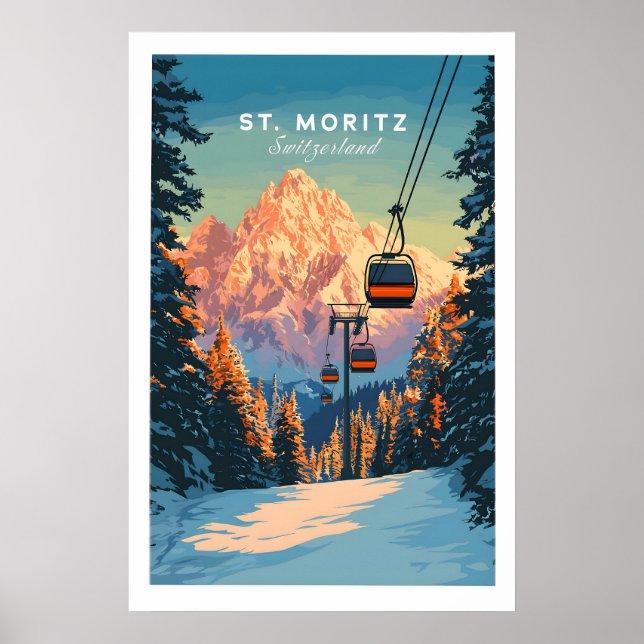 St Moritz Travel Poster - Switzerland 1 (Front)