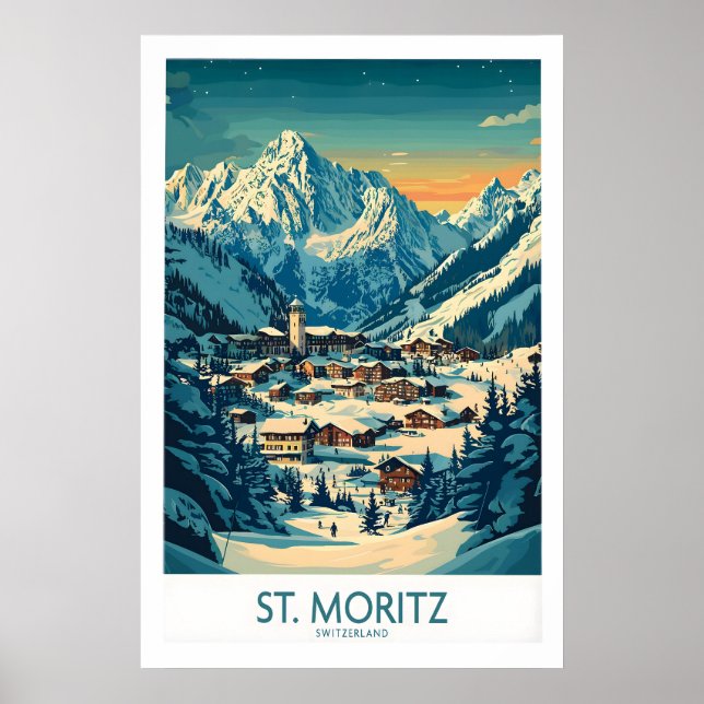 St Moritz Wall Art Print - Switzerland 1 (Front)