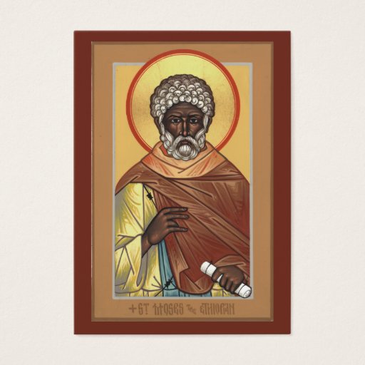 Customizable St. Moses the Ethiopian Mini Prayer Card Business Card