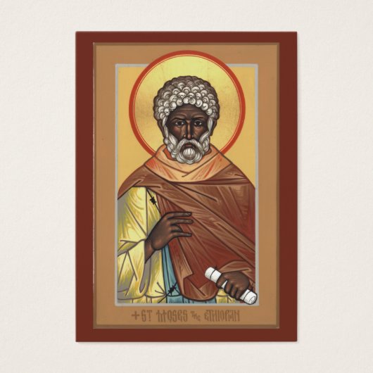 St. Moses the Ethiopian Mini Prayer Card (Front)